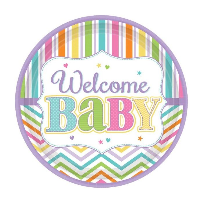 Kartonnen borden met de tekst Welcome Baby