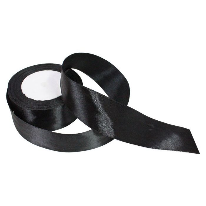 Satijnlint 4cm Zwart