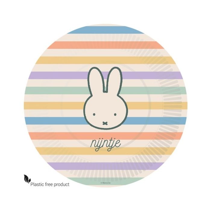 Stijlvolle Nijntje Pastel Borden - 23cm (8 stuks)
