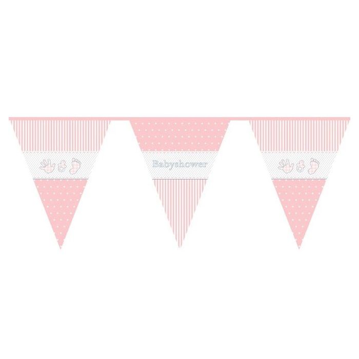 Vlaggenlijn Babyshower Roze