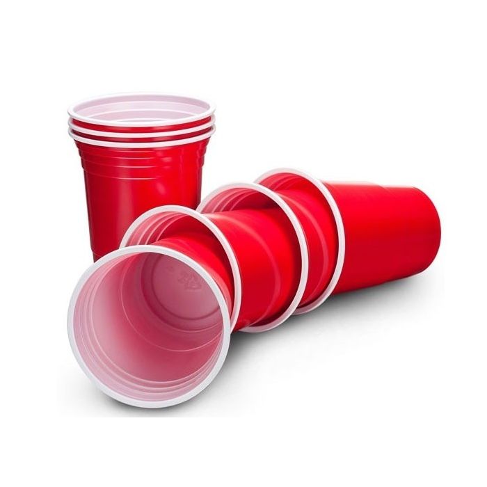 Rode plastic bekers van 400 ml, set van 50 stuks, ideaal voor feesten en evenementen. 