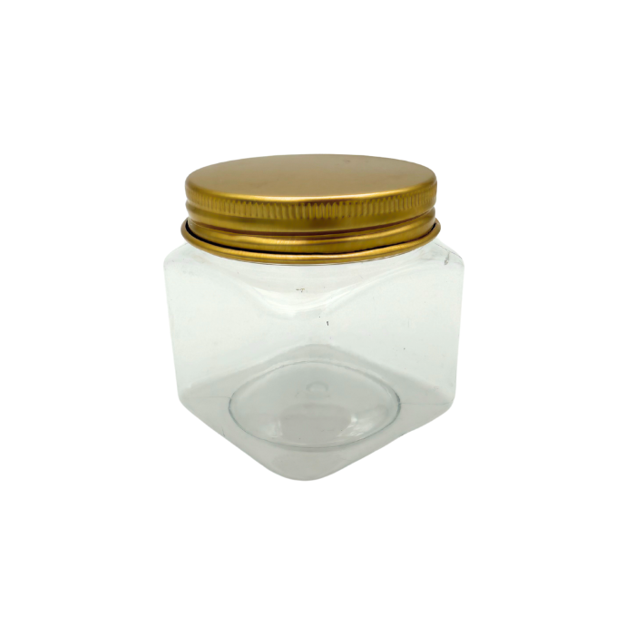 Plastic Potjes 5x5x5cm met Gouden Deksel – Set van 12