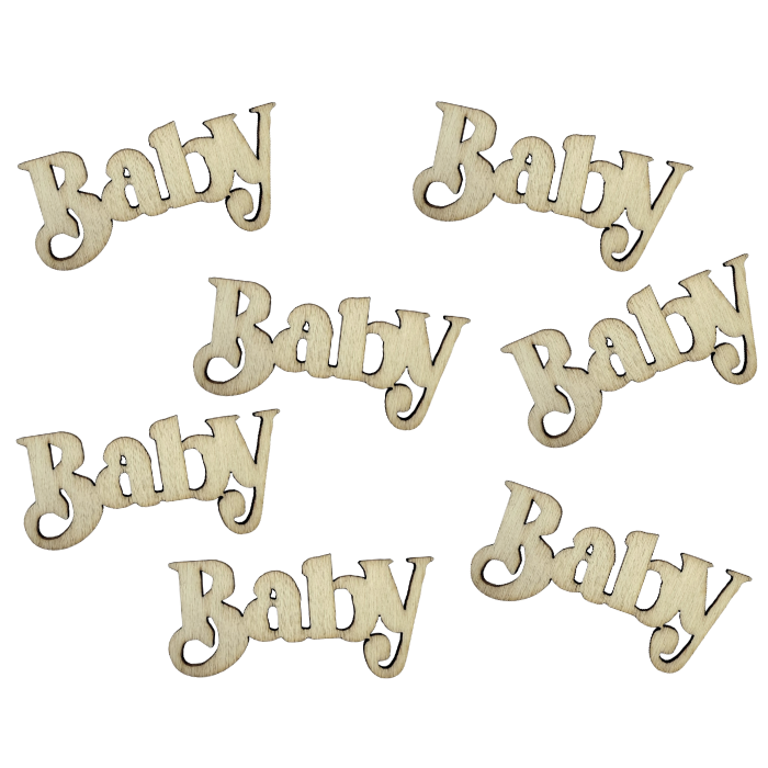Tafelconfetti Baby - Hout (12 stuks)