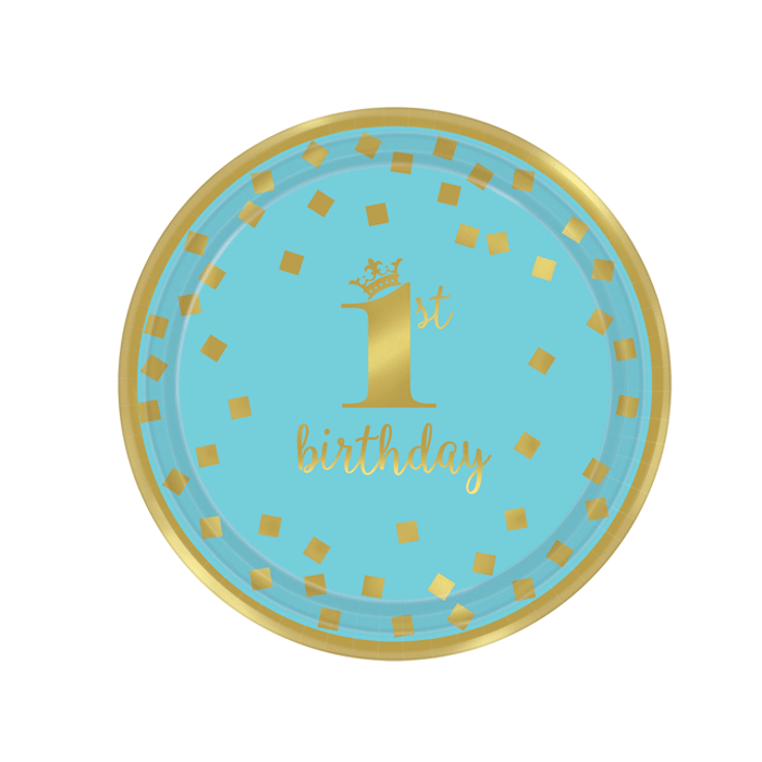 Bordjes 1st Birthday Blauw/Goud 