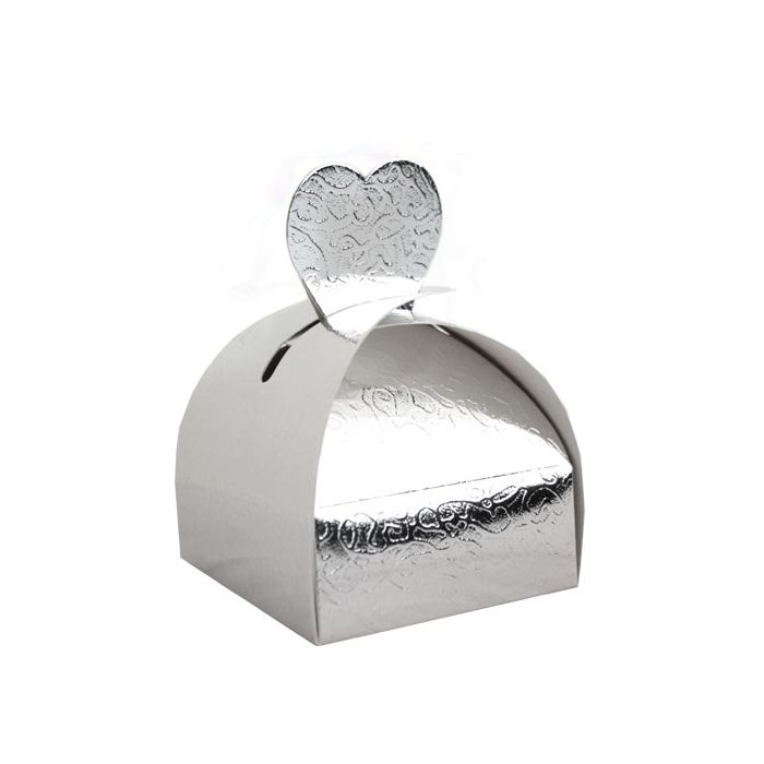 Vouwdoos Hart Relief Zilver