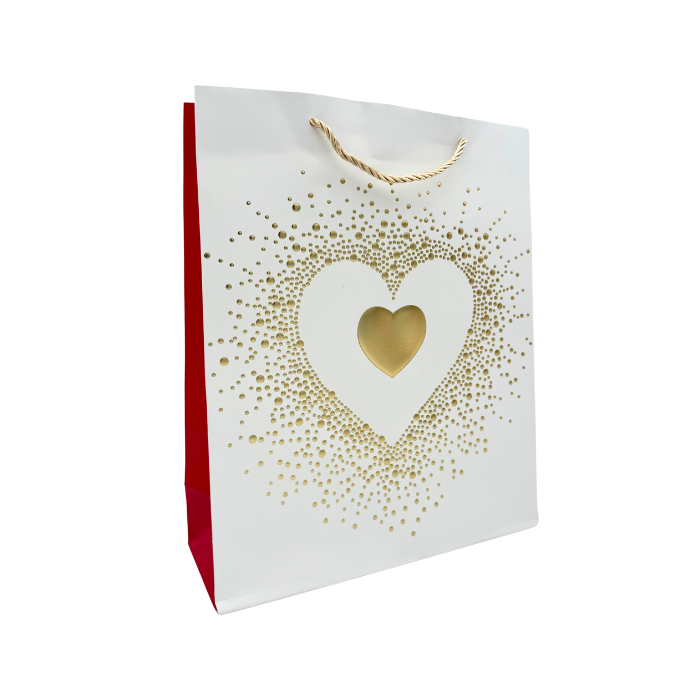 Cadeautas Hart Wit Medium - Stijlvol verpakken met liefde