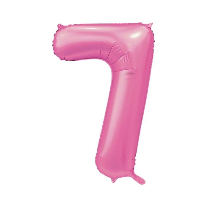 Folieballon Cijfer 7 Satijnroze