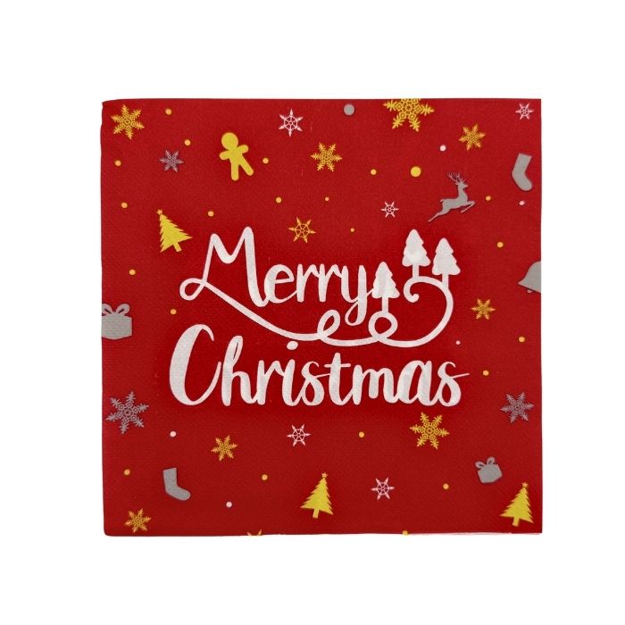 Servetten Merry Christmas Rood 20 stuks
