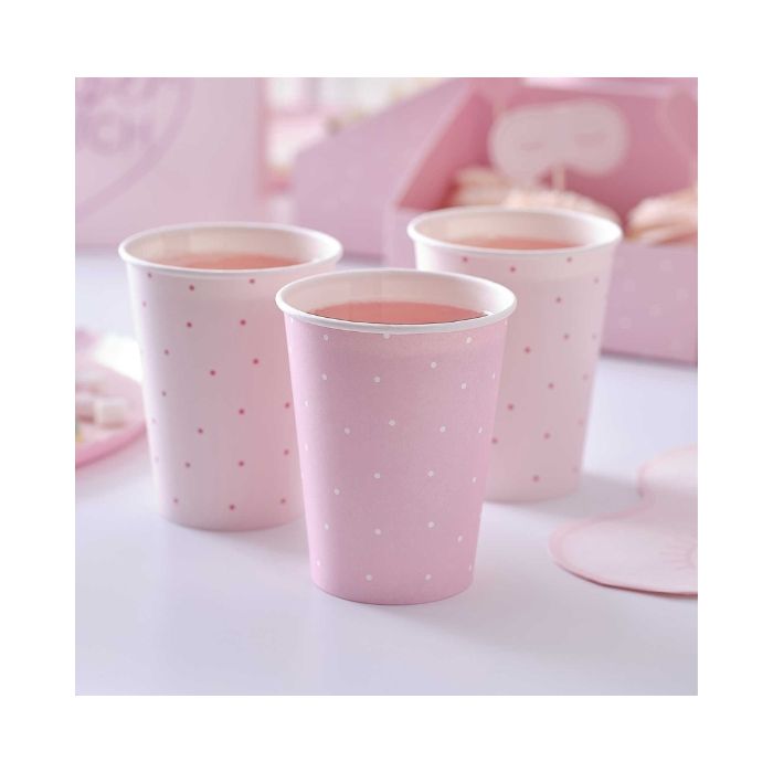 Bekers Roze Polka Dots Ginger Ray 