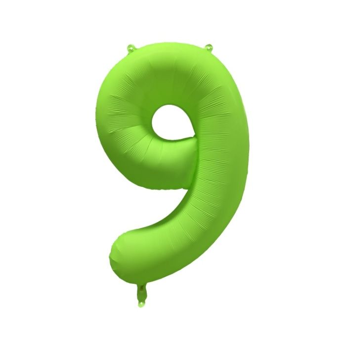 Folieballon Cijfer 9 Neon Groen