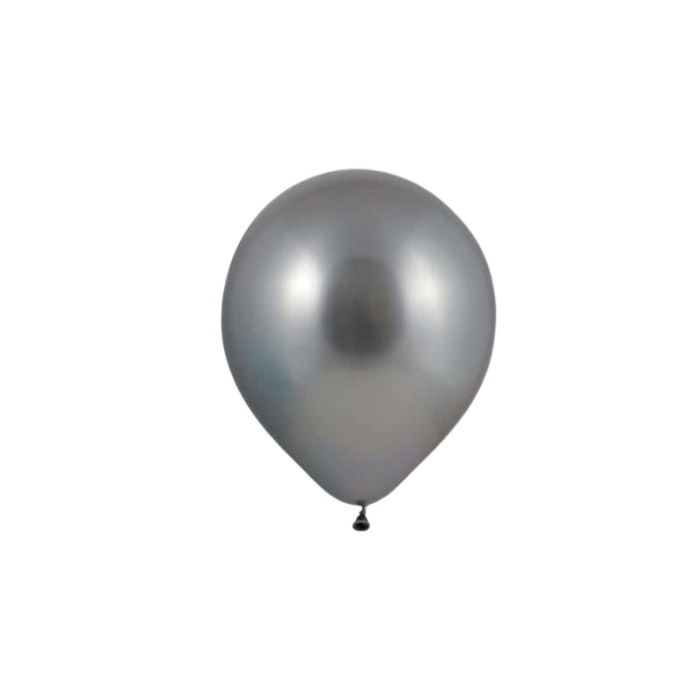 Mini chroom ballonnen zilver
