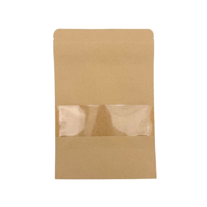 Bewaarzak Kraft met venster – 16x24cm – 12 stuks