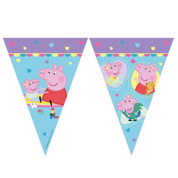 Papieren Vlaggenlijn Peppa Pig