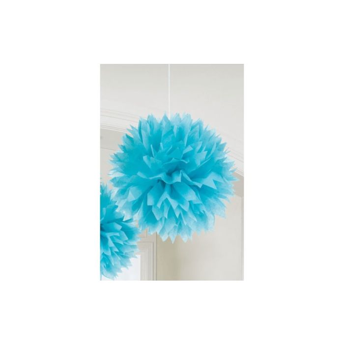 Pompom 48cm Blauw