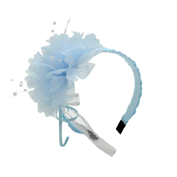 Diadeem Bloem Pastelblauw 