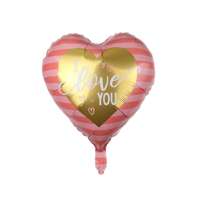 Folieballon I Love You Hart Gestreept