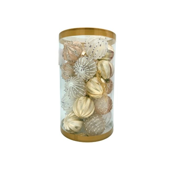 Luxe Kerstballen Goud & Wit 6cm