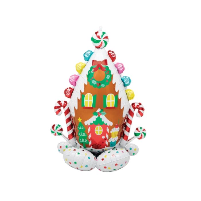 AirLoonz Folieballon Gingerbread House – XXL Kerstsfeer!