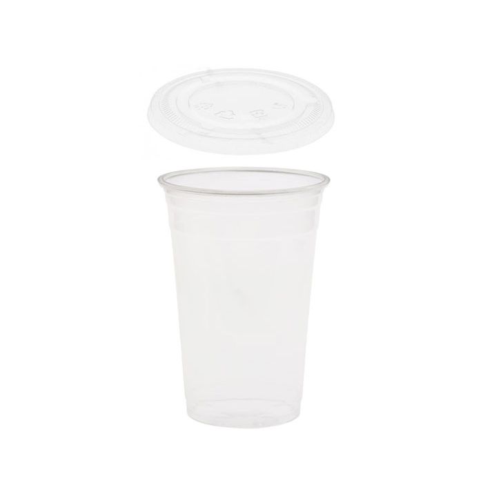 Plastic bekers met platte deksel