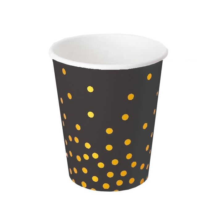 Beker Gold Dots Zwart 
