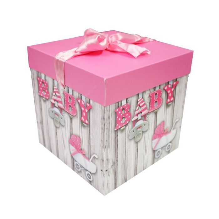 Cadeaudoos Baby Roze 15x15x15CM