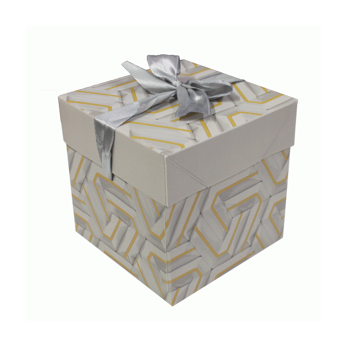 Cadeaudoos Dots Grijs & Goud 