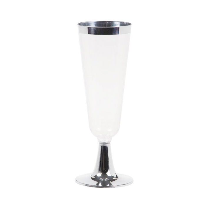 Champagne Glazen Metallic Zilver