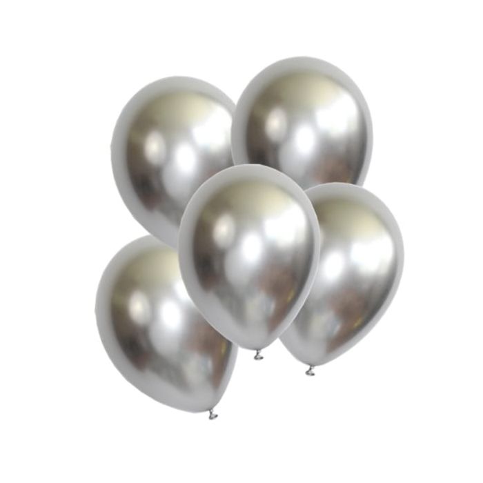 Chroom Ballonnen Zilver (10 stuks)