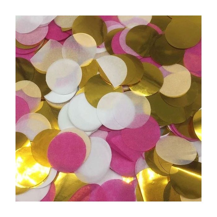 Zijdevloei Confetti Roze/Goud/Wit (15g)