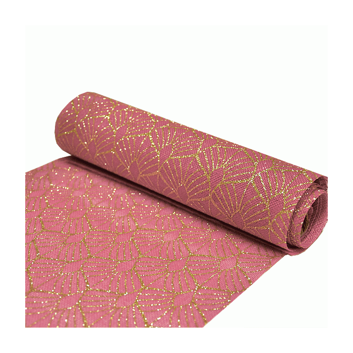 Decoratiestof Leaf Roze & Goud (28x270cm)