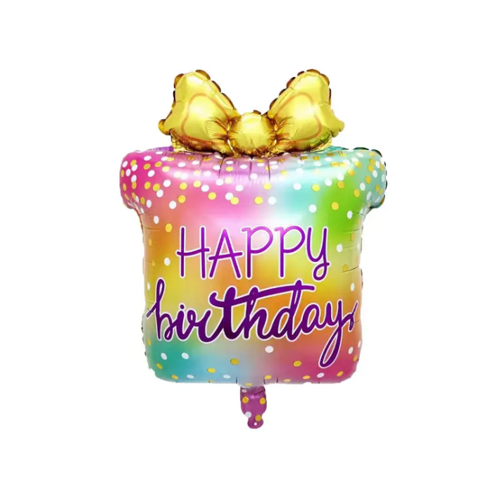 Folieballon Happy Birthday Cadeau - 46x48 cm
