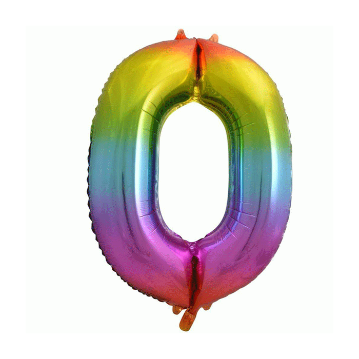 Folieballon 0 Regenboog XL