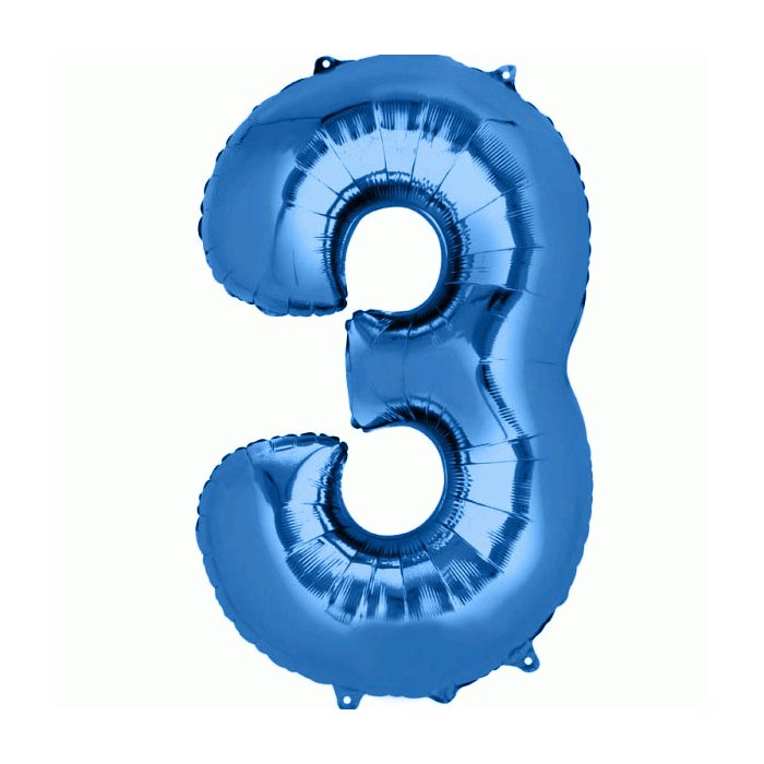 Folie Ballon 3 Blauw XL