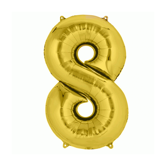 Folieballon 8 Goud XL