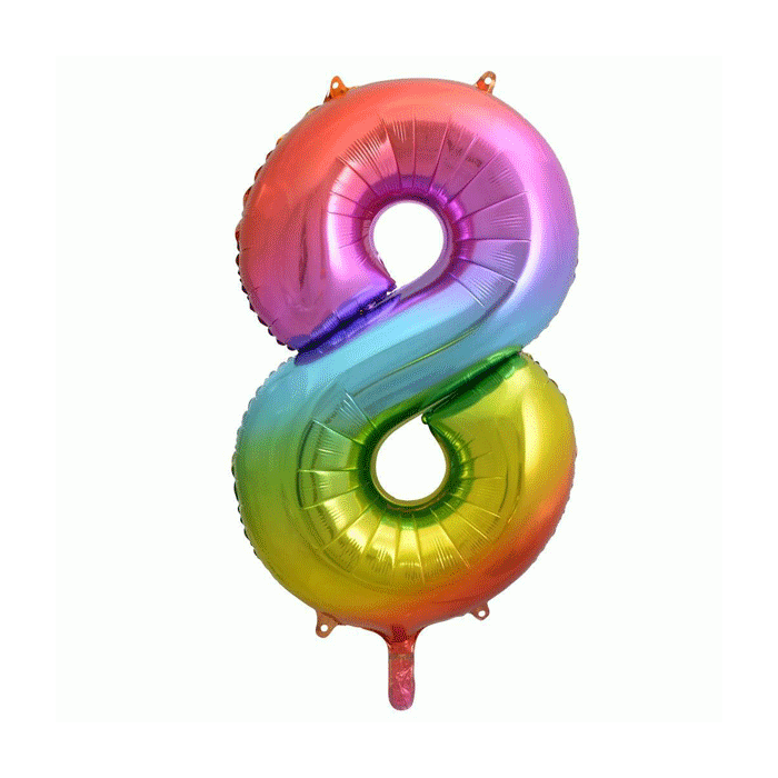 Folieballon 8 Regenboog XL 
