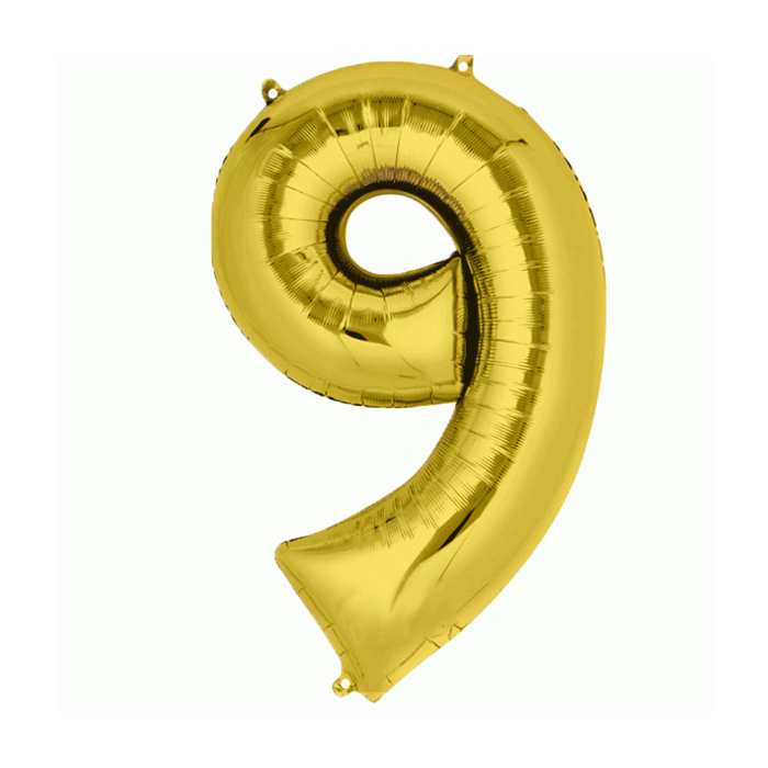 Folie Ballon 9 Goud XL