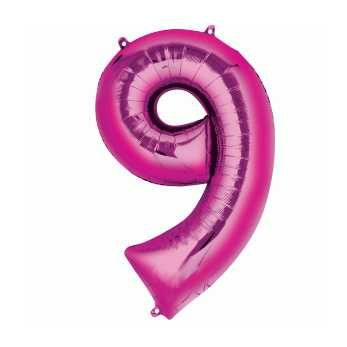 Folieballon 9 Roze XL