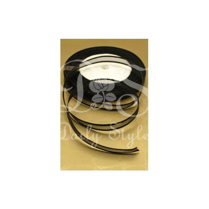 Organzalint 1cm Zwart 