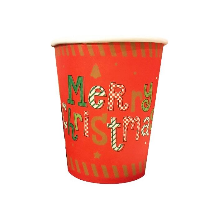 Bekers Merry Christmas Groen/Rood (10st)