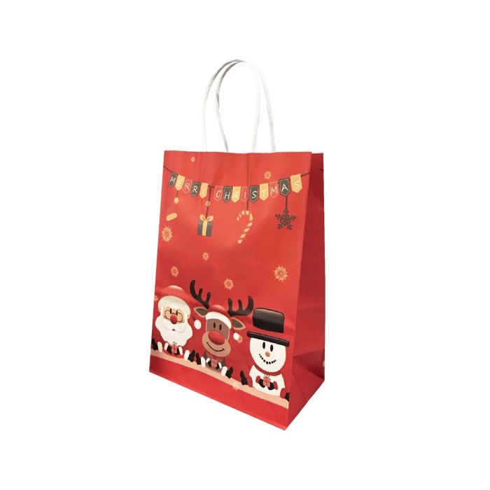 Cadeautasjes Kerstfiguren Rood - 15 x 8 x 21 cm - 6 stuks