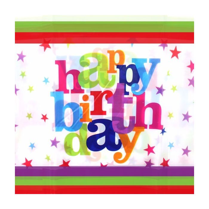 Tafelkleed Happy Birthday Stars