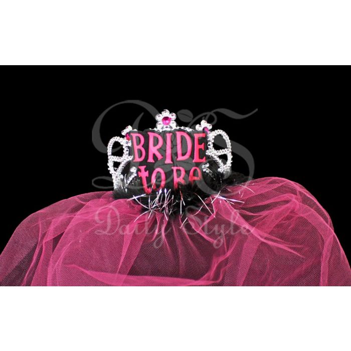 Diadeem Bride Sluier Fuchsia