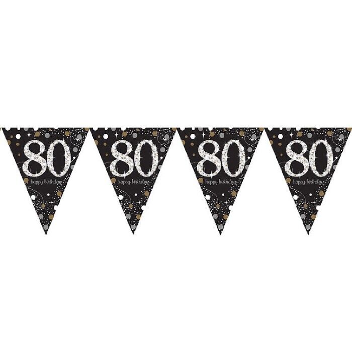 Vlaggenlijn 80 Happy Birthday Sparkling | Feest