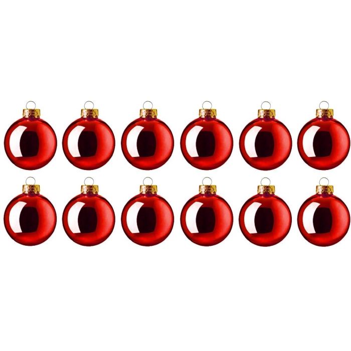 Kerstballen Glanzend Rood - Ø 6cm - 12 stuks