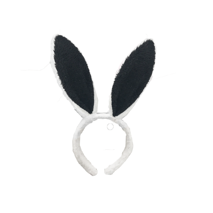 Diadeem Konijnenoren Zwart 