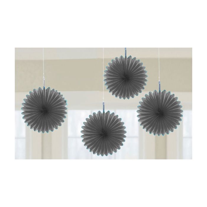 Mini Waaier Zwart 4st