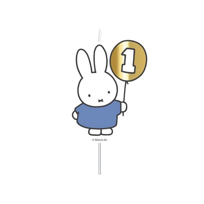 Nijntje Kaars 1 Jaar Blauw
