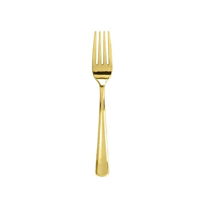 Plastic Dessertvorken Metallic Goud