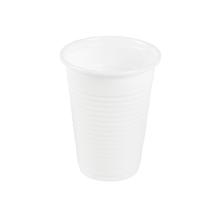 Plastic bekers wit - 200cc - 100 stuks