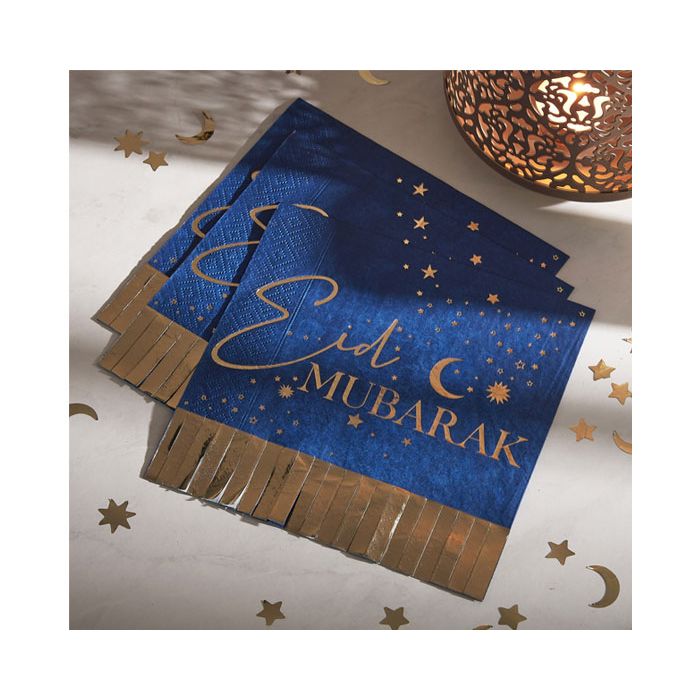 Servetten Eid Mubarak Ginger Ray blauw